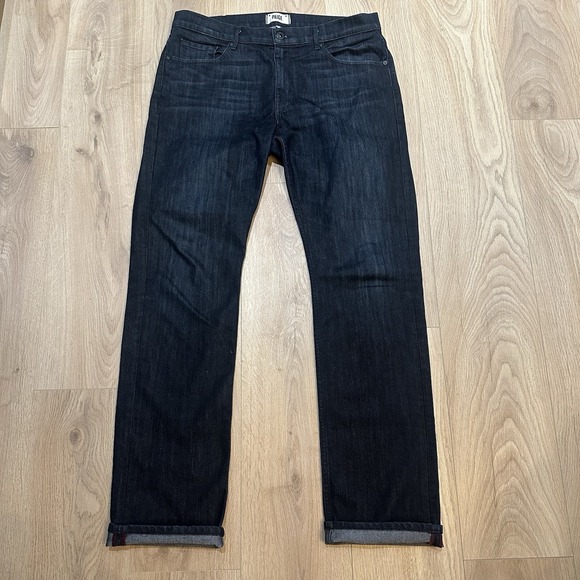 PAIGE Other - Paige Normandie Jeans Mens 36x34 Dark Wash Straight Leg SELVAGE USA Made EUC